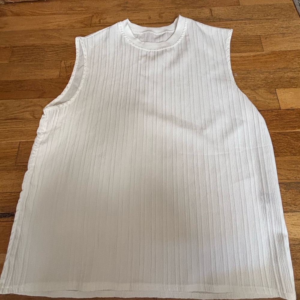 SHEIN White Sleeveless Dress Shirt